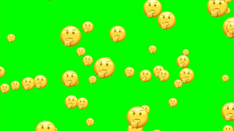 thinking emoji green background